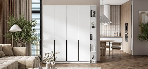 Босс Стандарт 180*220 шкаф распашной 4Д + ящики 01 Белый 2