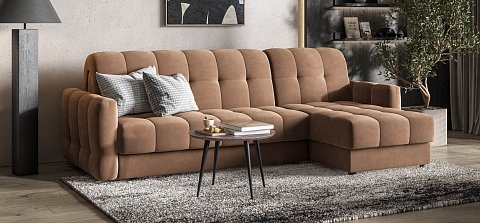 Угловой диван Босс Слип 160 велюр Монолит мокко 2