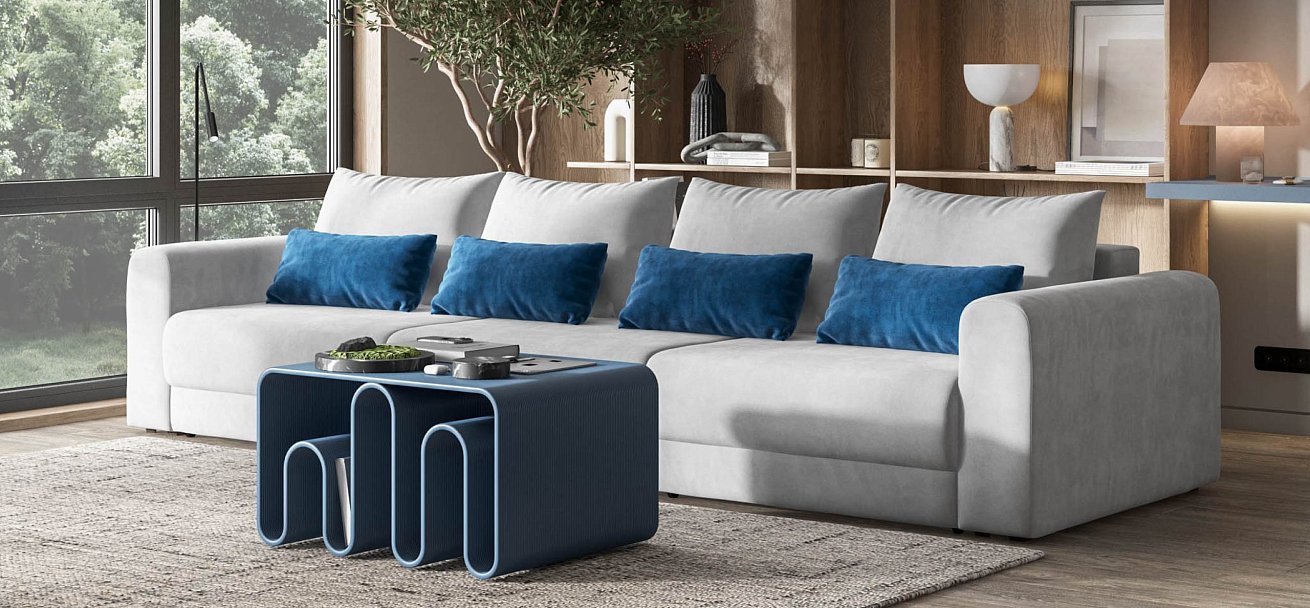 Модульный диван Ричмонд Модуль Макс велюр Монолит сталь