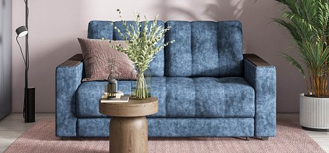 Диван Босс двухместный велюр Роял синий 2