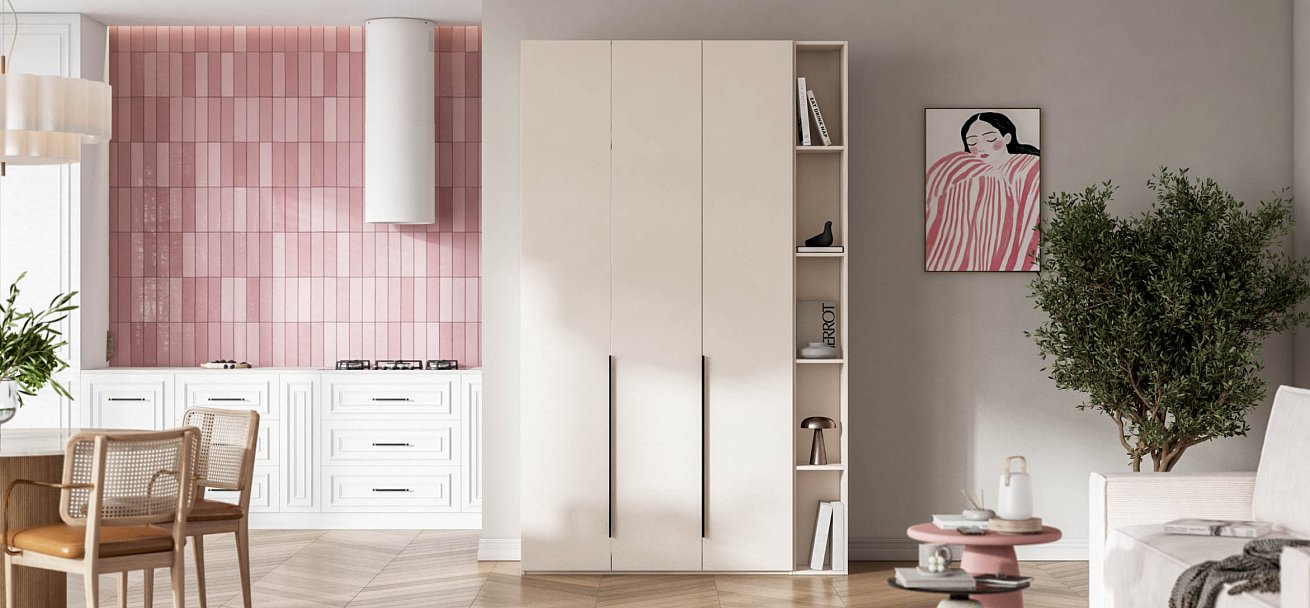 Босс Стандарт 120*236 шкаф распашной 3Д+ящики Кашемир