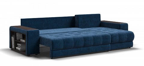 Угловой диван Босс ХЛ велюр Монолит синий 3