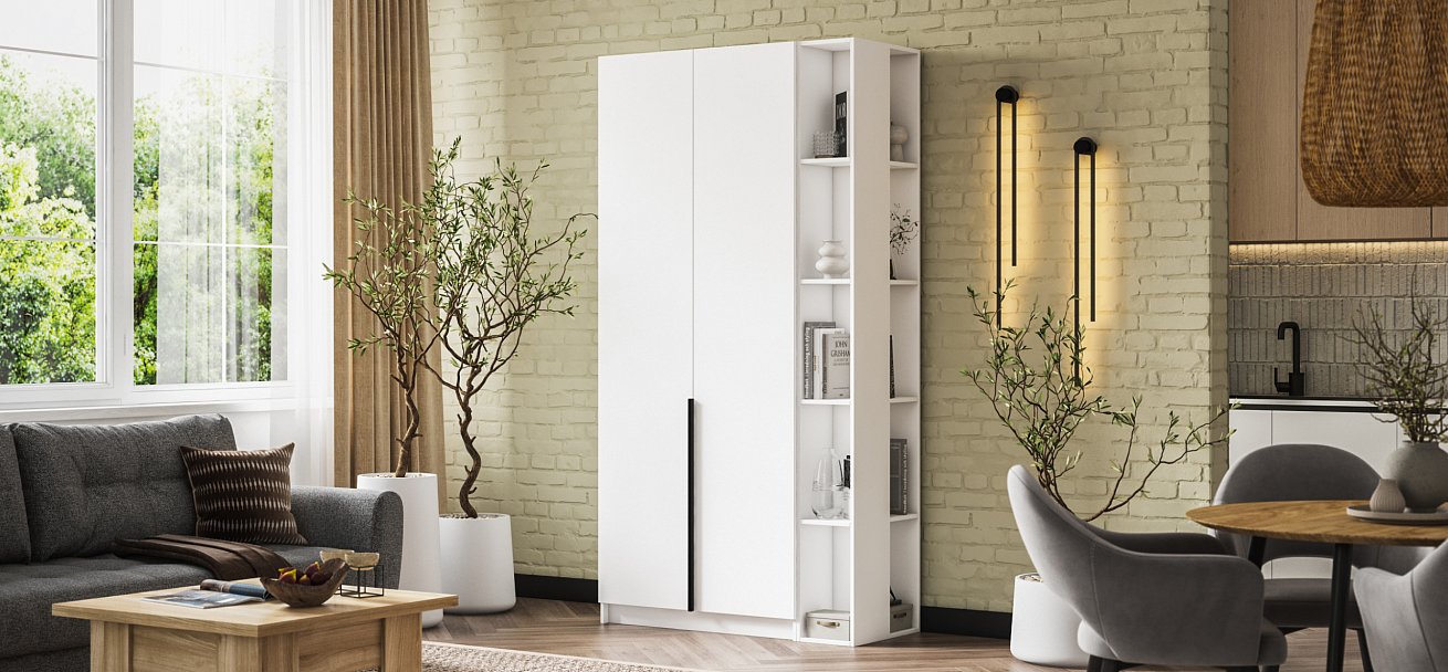 Рим 90 шкаф распашной 2Д 01 Белый