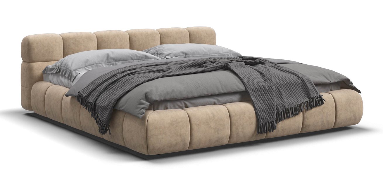 Босс Дрим Кровать+ПМ 180*200 велюр Роял шампань