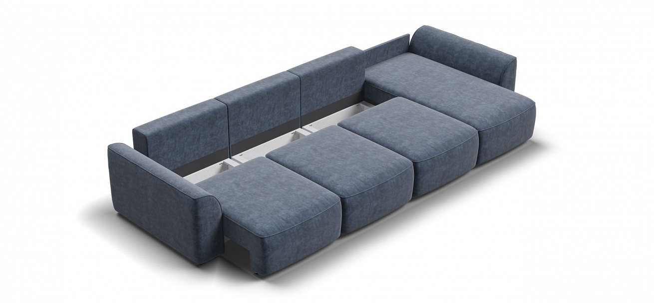 Угловой диван Кинг Модуль Макс велюр Роял синий