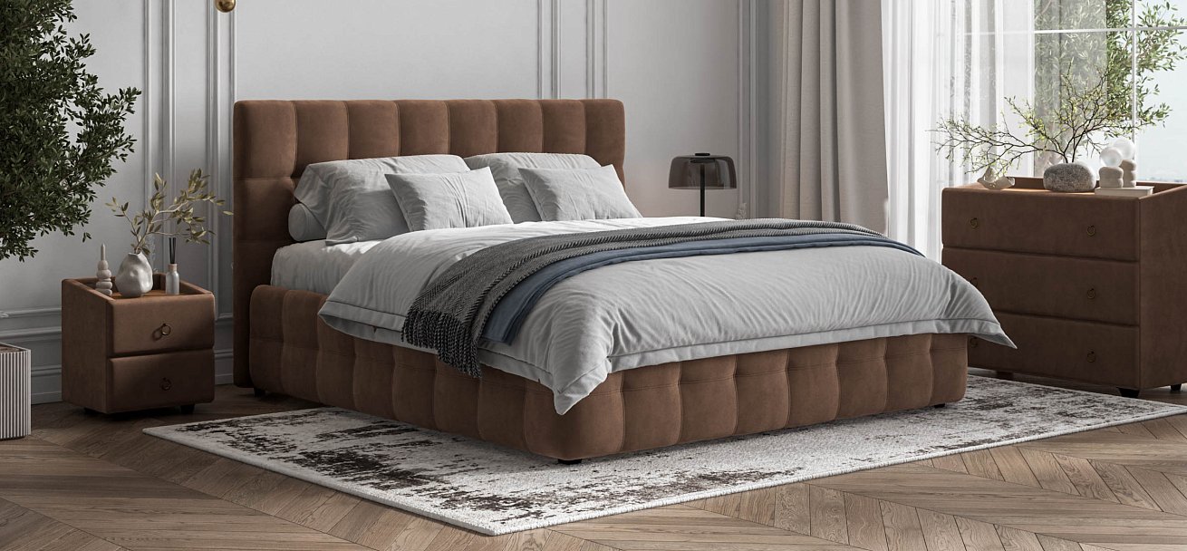 Тумба Босс Классик велюр Монолит Мокко, Орех Селект