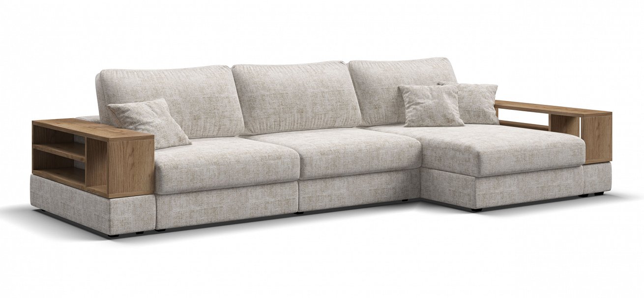 Угловой диван-кровать Босс Модуль ХЛ Шенилл Смарт кварц