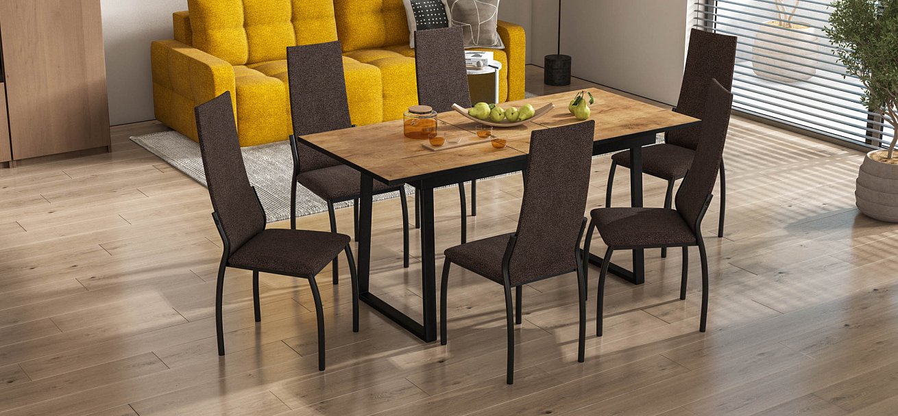 Стул АСТИ NEW 2 шт. рогожка Malmo шоколад К., черный