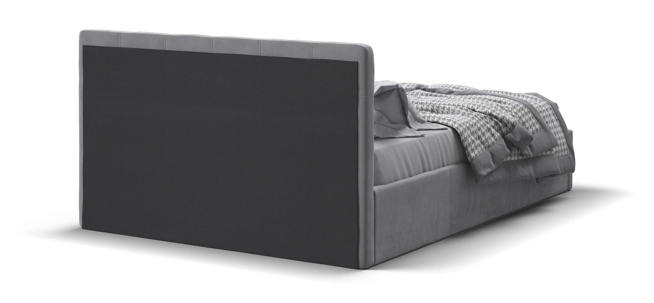 Белла Кровать без ПМ 140*200 велюр Монолит сталь