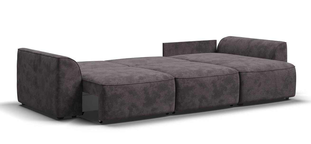 Угловой диван Кинг велюр Алькантара серый