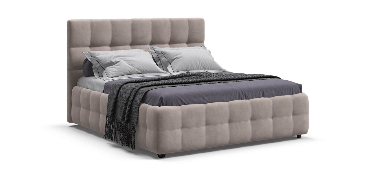 Босс Кровать+ПМ 160*200 велюр Монолит латте