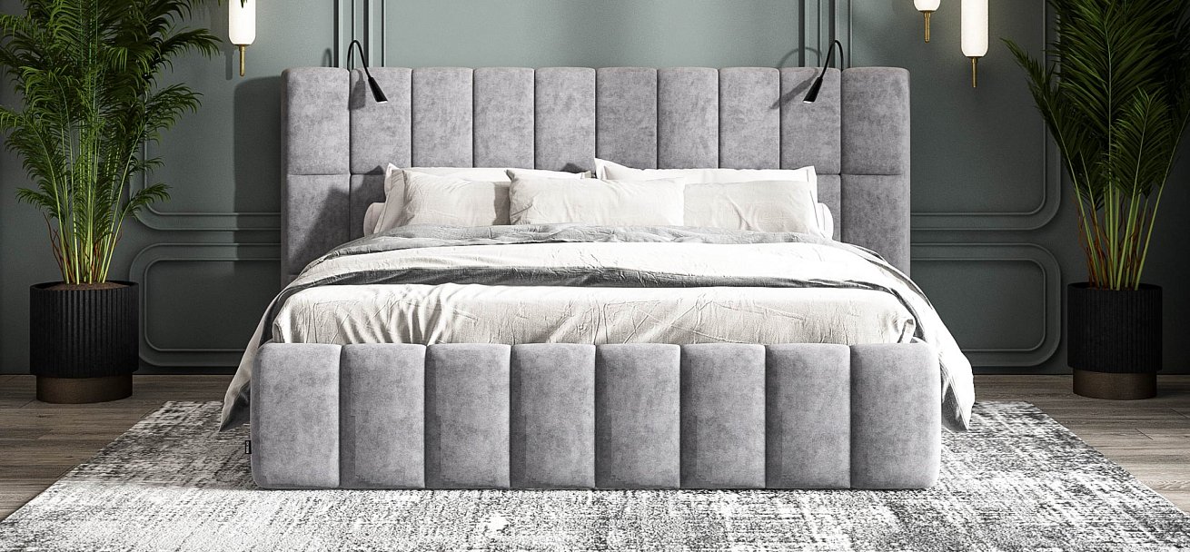 Босс ХО Кровать 180*200 велюр Роял агат