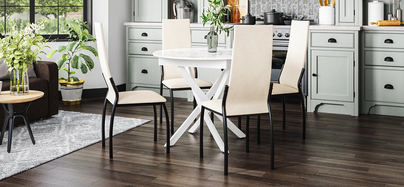 Стул АСТИ 2 шт. экокожа Латте, черный