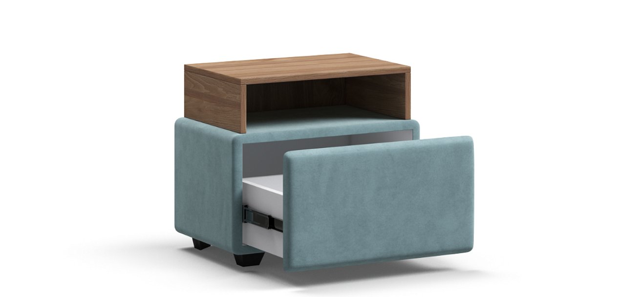 Тумба Босс велюр Монолит аква, Орех селект