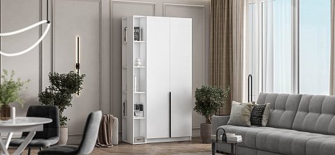 Босс Стандарт 90*220 шкаф распашной 2Д + ящики 01 Белый 2