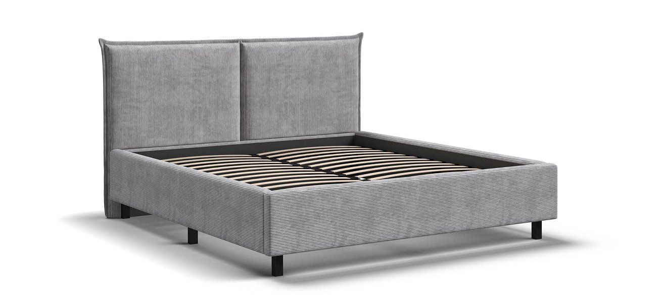 Лео Кровать 160*200 Вельвет Корд серый