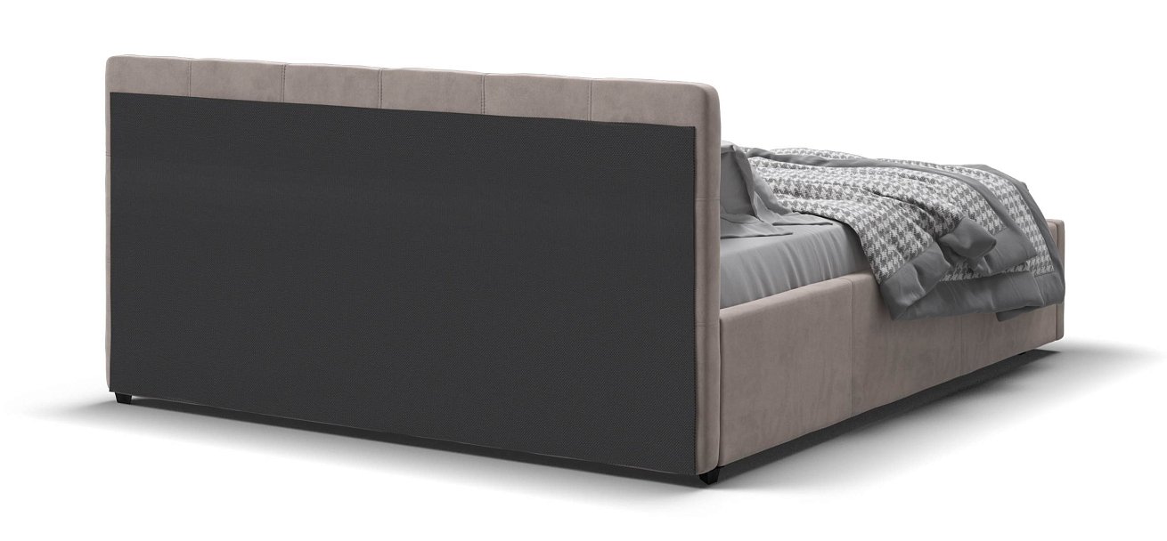 Белла Кровать+ПМ 160*200 велюр Монолит латте