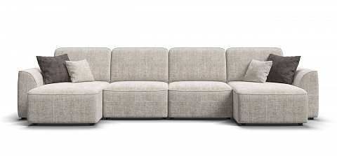 П-образный диван Кинг Модуль Шенилл Смарт кварц 2