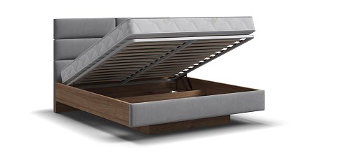 Босс Лофт Кровать+ПМ 160*200 велюр Монолит сталь, Орех селект 3