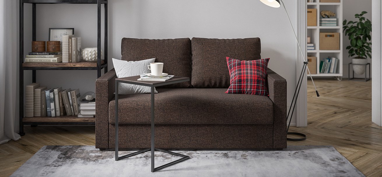 Диван Атланта двухместный Рогожка Мальмо шоколад