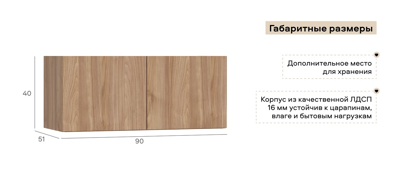 Антресоль 90 2Д Орех Селект