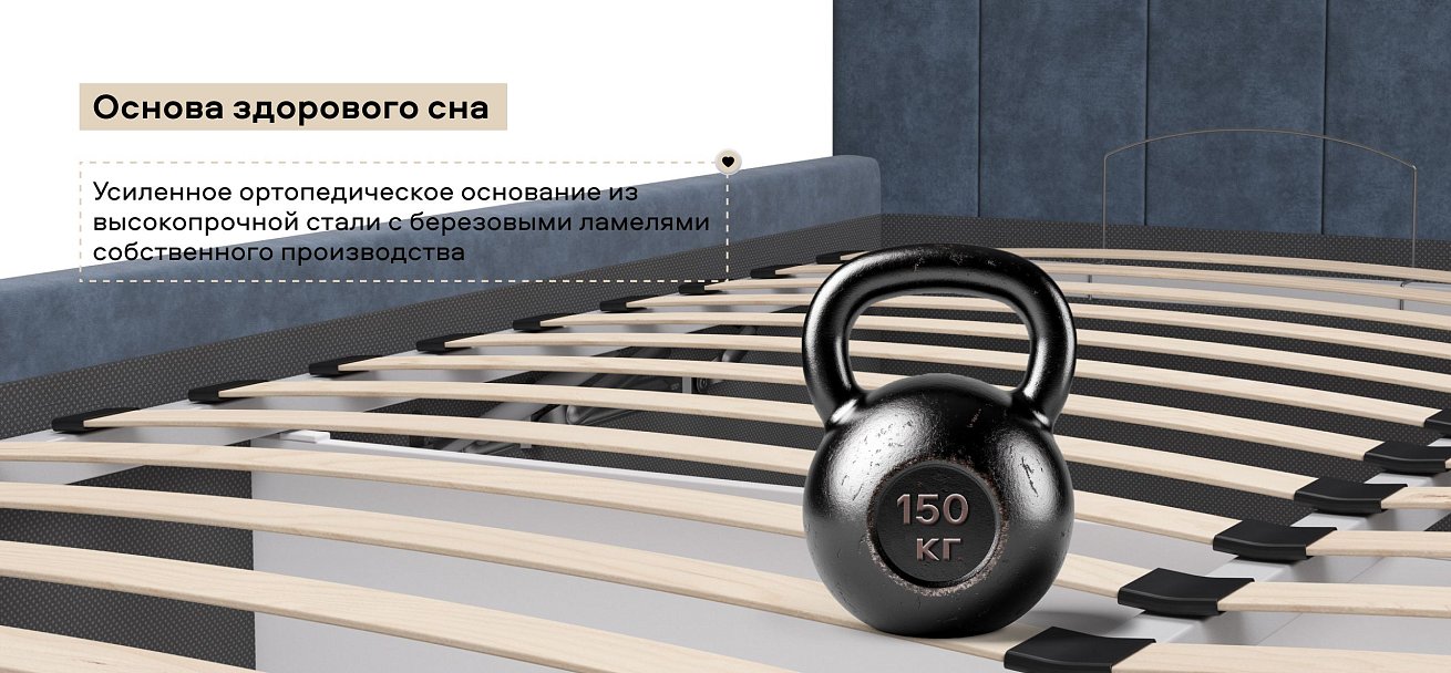 Босс Лайн Кровать+ПМ 160*200 Велюр Роял синий