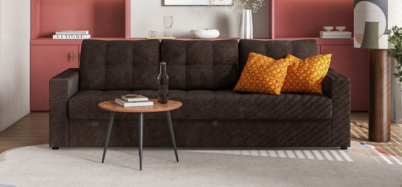 Диван Атланта НПБ 120 Рогожка Мальмо шоколад