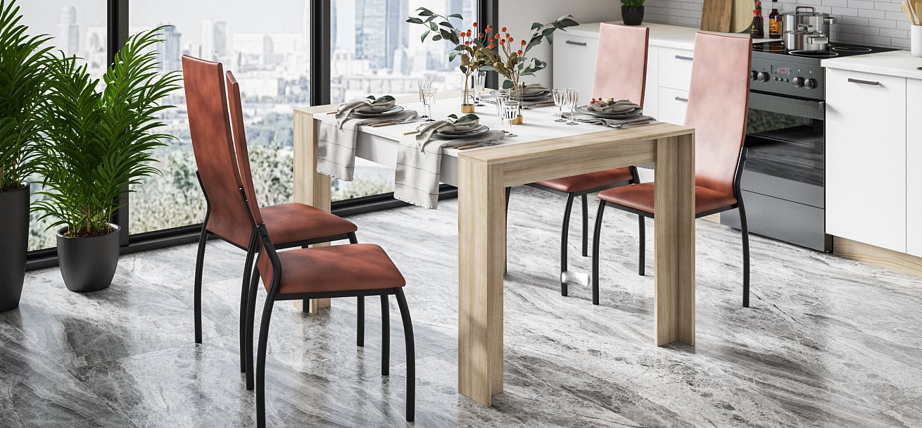 Стул АСТИ 2 шт. экокожа Табак, черный