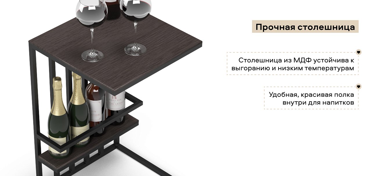 Босс ХО Стол-приставка Венге (МДФ)