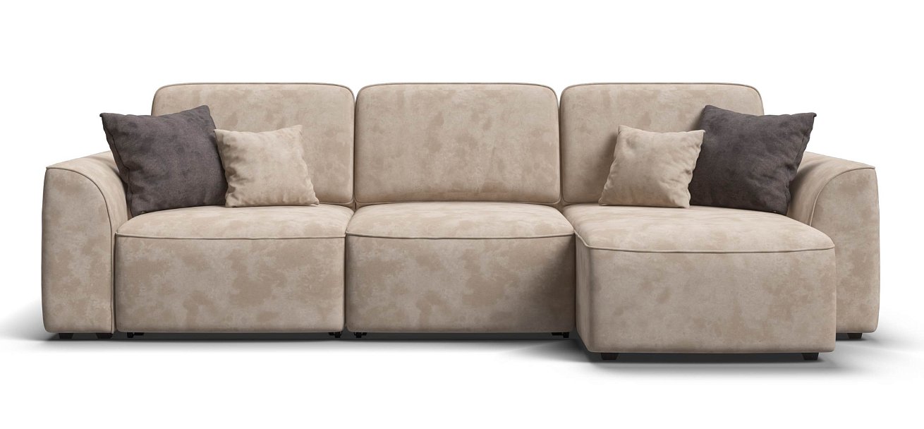 Угловой диван Кинг велюр Алькантара пепел