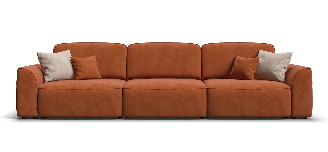 Диван Кинг Макс велюр Алькантара оранж