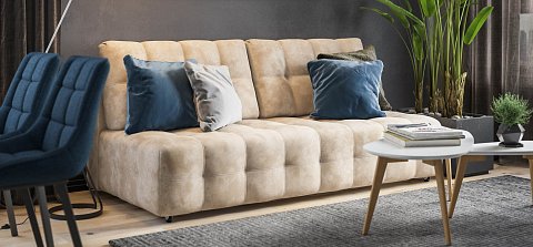 Диван Босс Мини велюр Алькантара пепел 2