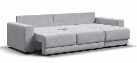 Угловой диван Босс Прайм ХЛ Шенилл Клауд серый 3