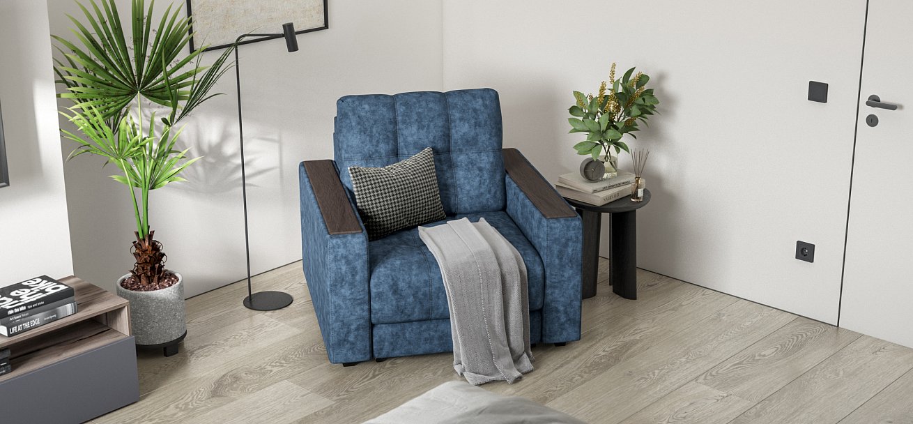 Босс кресло-кровать велюр Роял синий