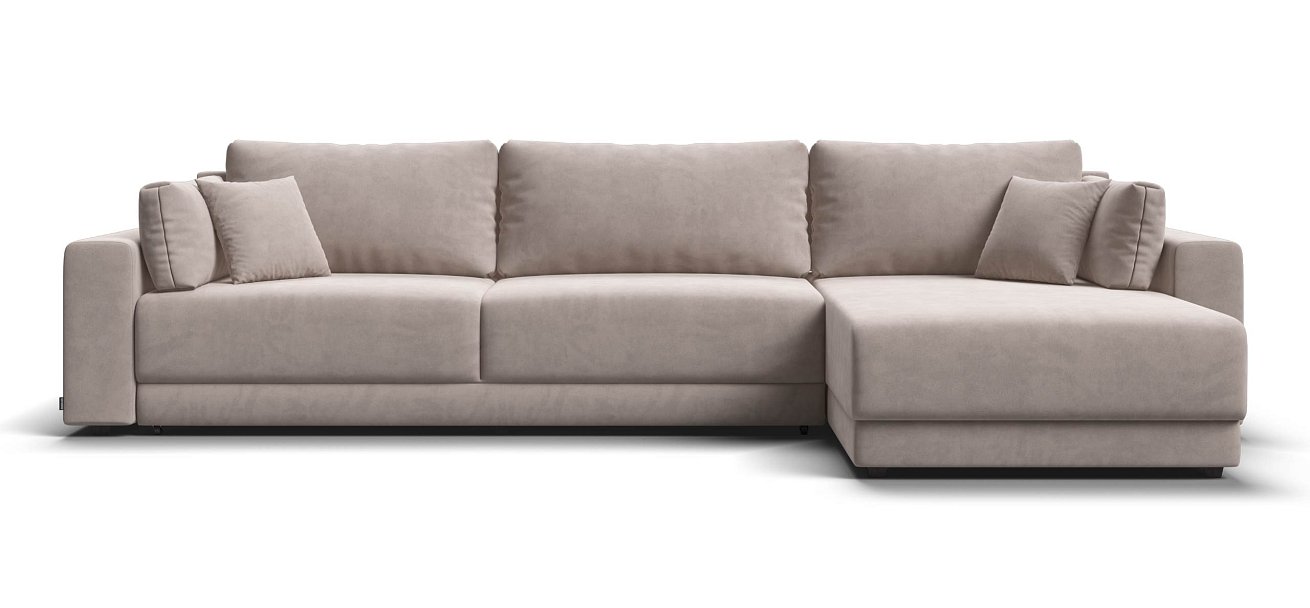 Угловой диван Босс Прайм Макс велюр Монолит латте