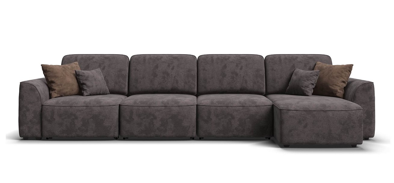 Угловой диван Кинг Модуль Макс велюр Алькантара серый