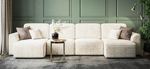 П-образный диван Кинг Модуль Шенилл Смарт кварц 2