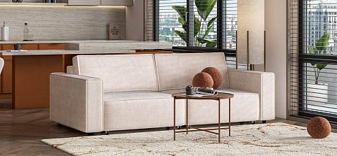 Диван Босс Софт Модуль Вельвет Корд бежевый 2