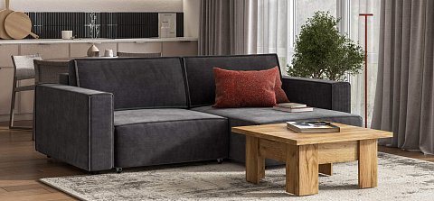 Угловой диван Босс Софт Модуль Вельвет Корд графит 2