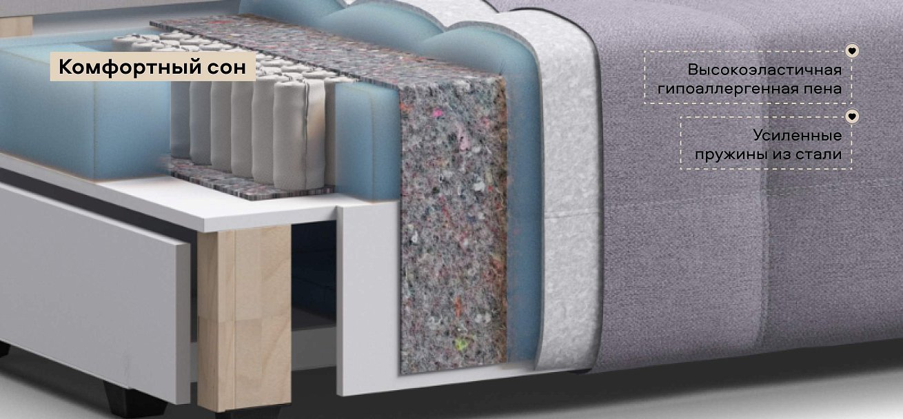 Диван Денди Рогожка Мальмо платина