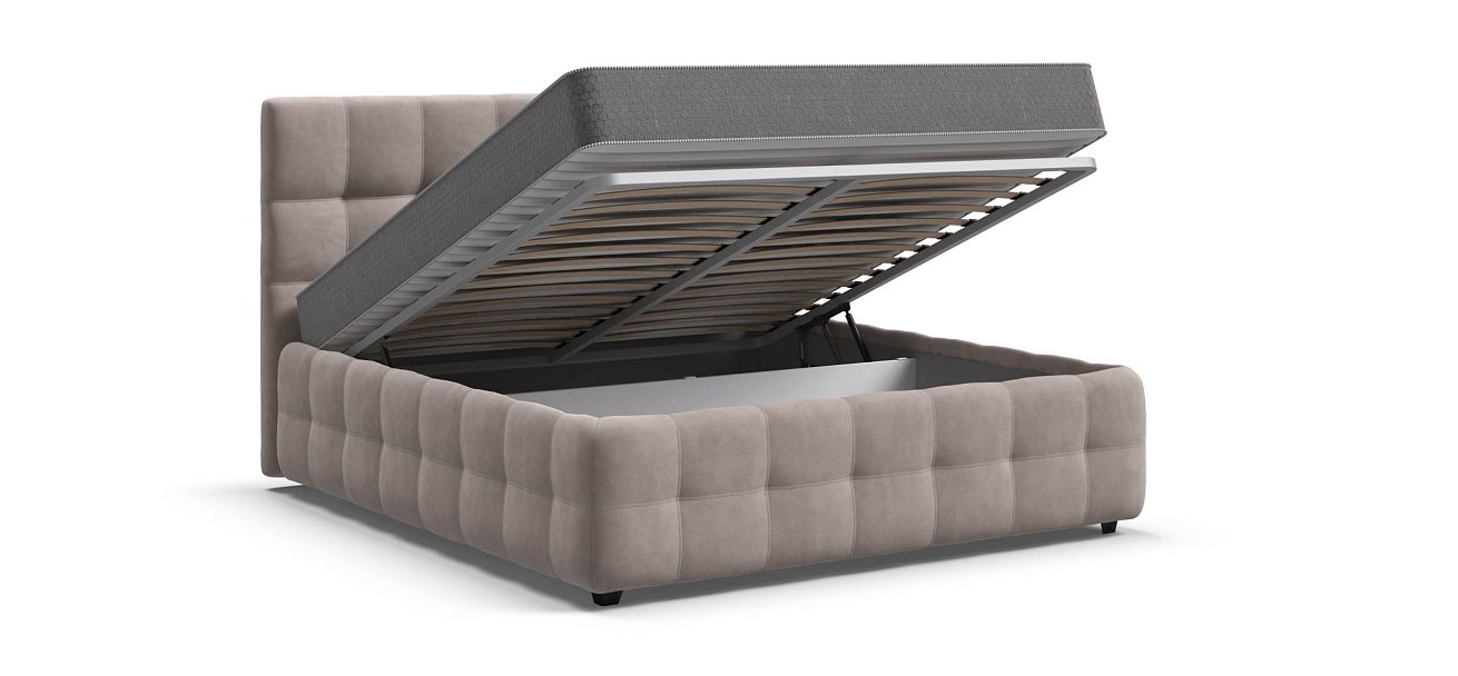 Босс Кровать+ПМ 160*200 велюр Монолит латте