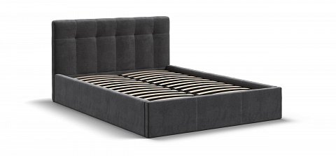 Белла Кровать без ПМ 140*200 велюр Монолит серый 3