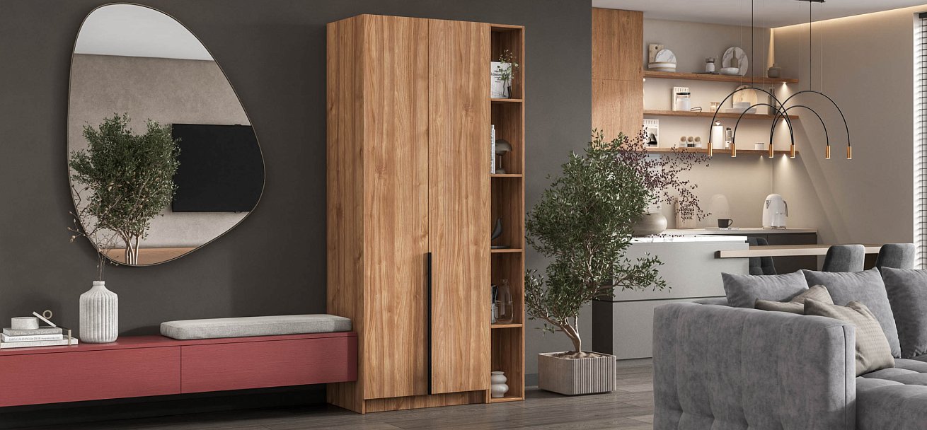 Босс Стандарт 80*220 шкаф распашной 2Д 01 Орех Селект