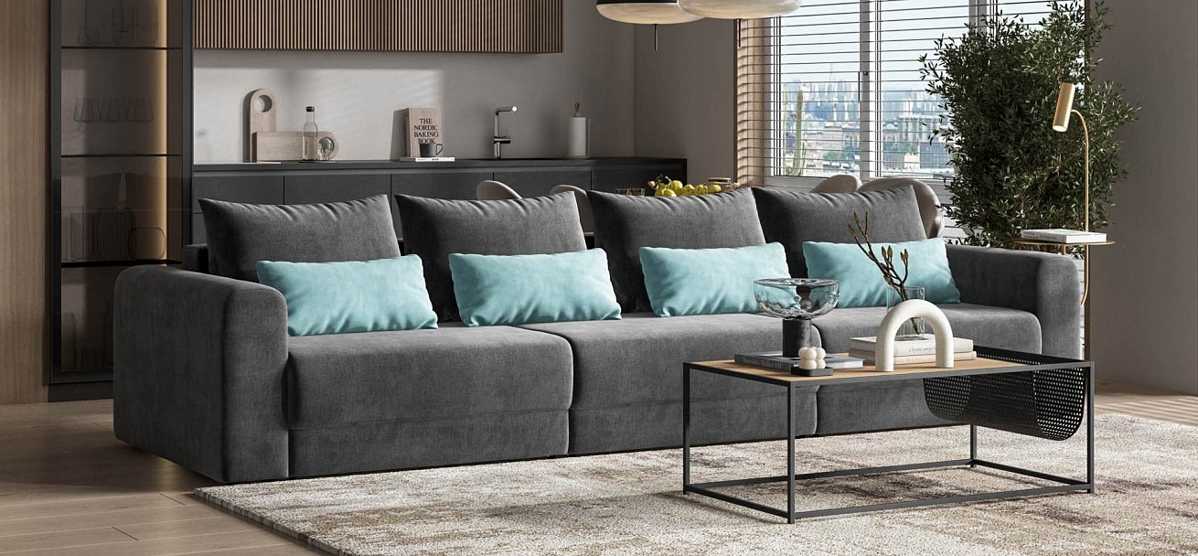 Модульный диван Ричмонд Модуль Макс велюр Монолит серый