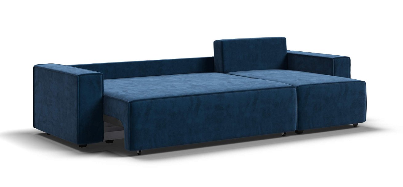 Угловой диван Норд велюр Монолит синий