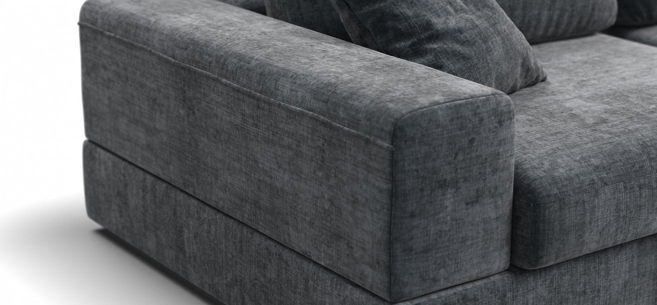 Угловой диван-кровать Босс Модуль ХЛ Шенилл Глосс карбон