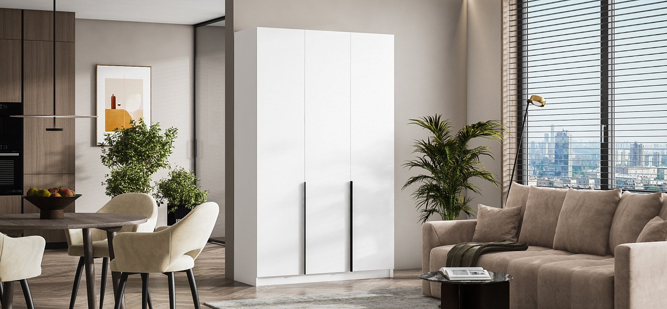 Босс Стандарт 135*220 шкаф распашной 3Д 01 Белый