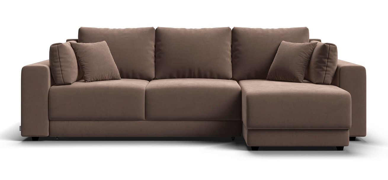 Угловой диван Босс Прайм ХЛ велюр Монолит мокко