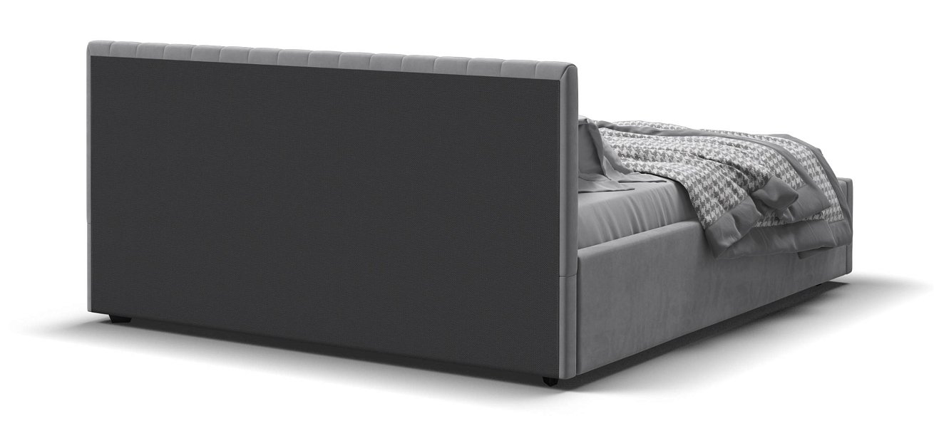 Ронда Кровать+ПМ 160*200 велюр Монолит сталь