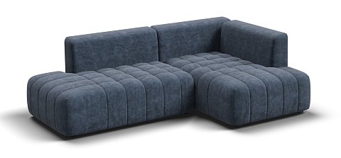 Угловой диван правый Босс Твин Велюр Роял синий 3